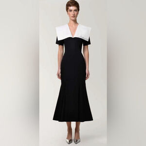 Anouki Designer Sz S Amore Black And White Mermaid Cotton Dress New Wit…